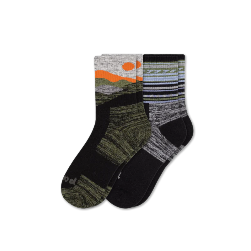 2 Pack - Men's Hiking Crew Pacas Socks - Image 11