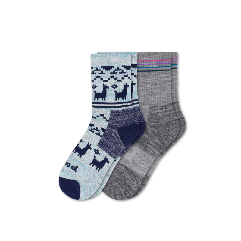 2 Pack - Women's Hiking Crew Pacas Socks - Image 14
