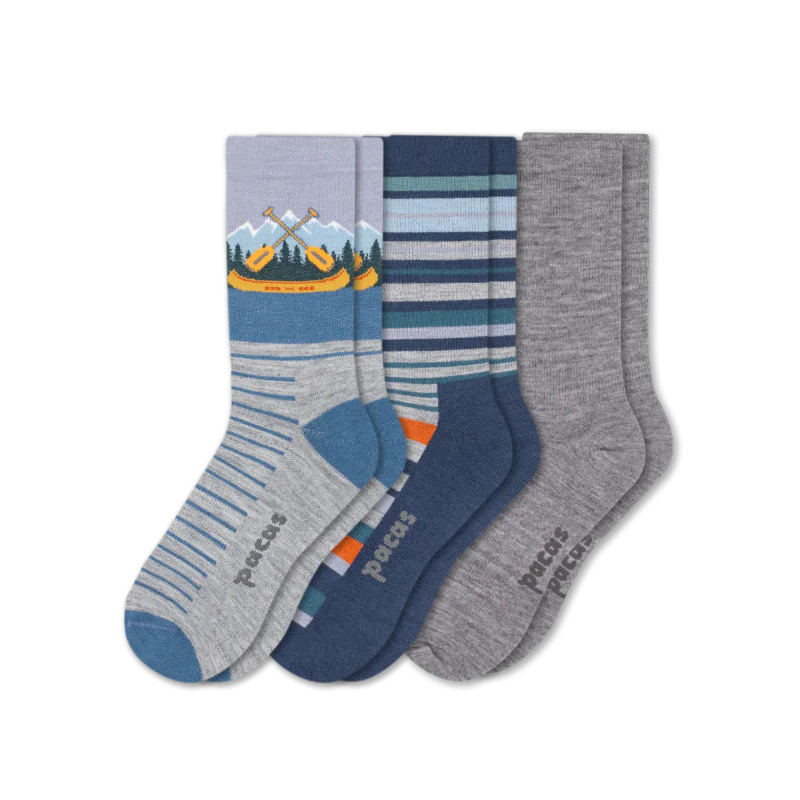 3 Pack - Men's Light-Weight Crew Pacas Socks - Image 112