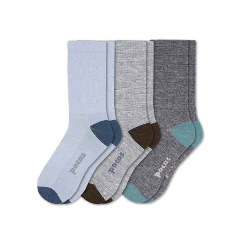 3 Pack - Men's Light-Weight Crew Pacas Socks - Image 116