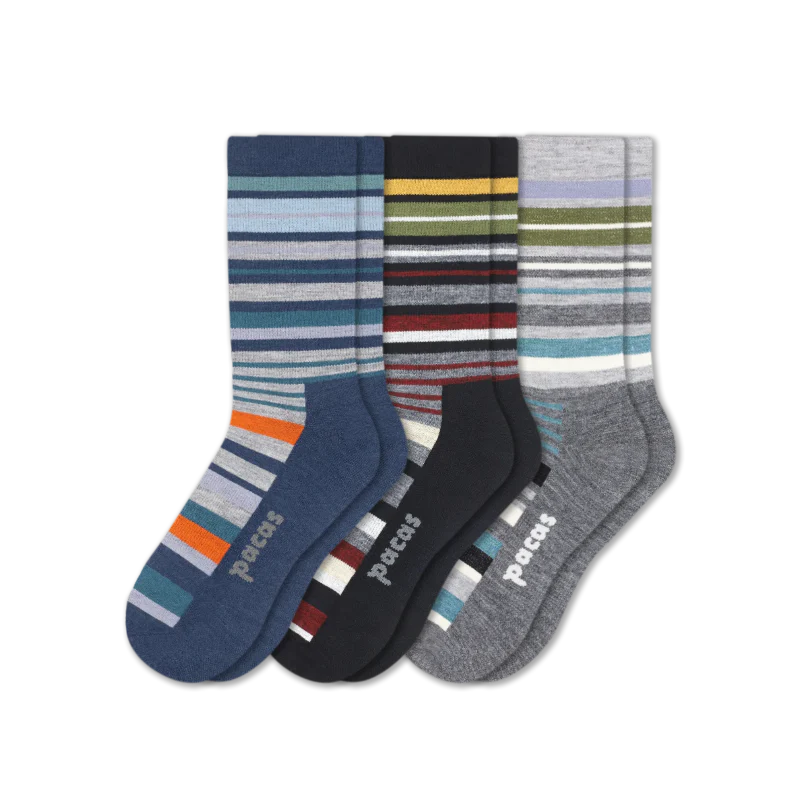 3 Pack - Men's Light-Weight Crew Pacas Socks - Image 117