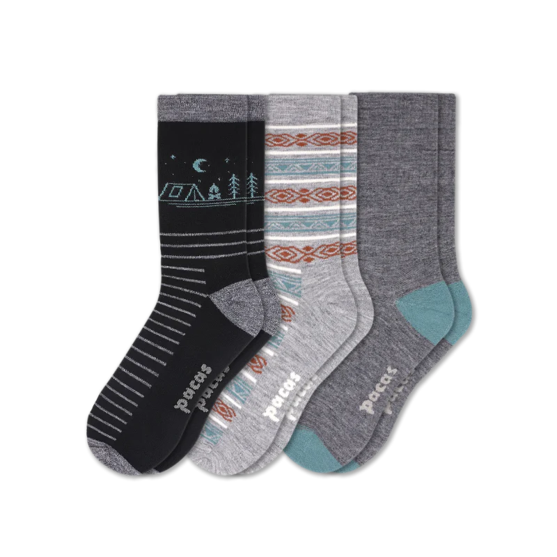 3 Pack - Men's Light-Weight Crew Pacas Socks - Image 138
