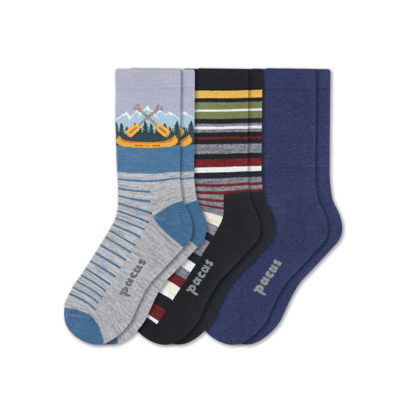 3 Pack - Men's Light-Weight Crew Pacas Socks - Image 143