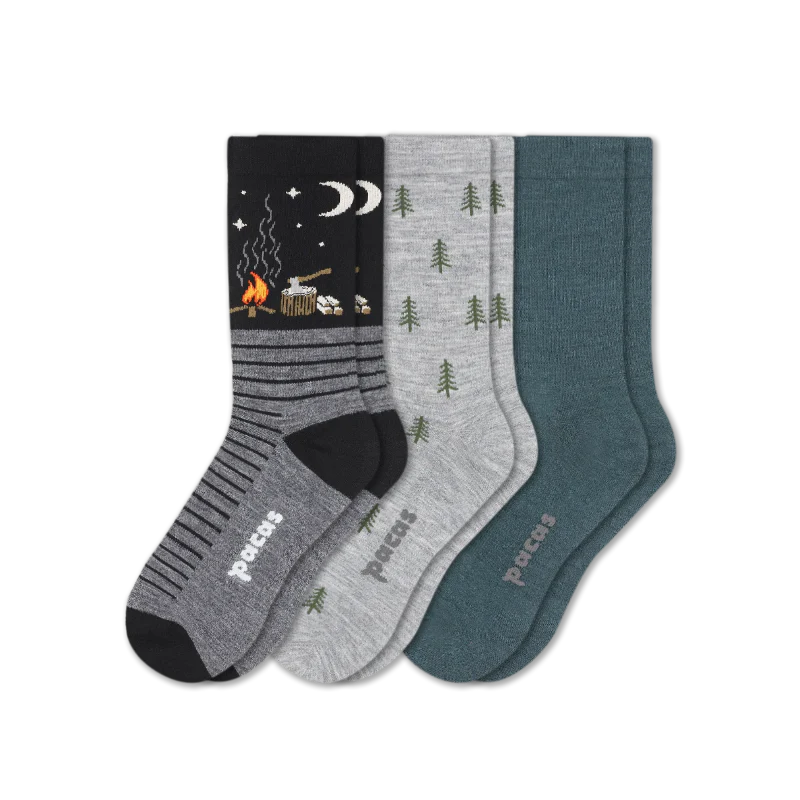 3 Pack - Men's Light-Weight Crew Pacas Socks - Image 144