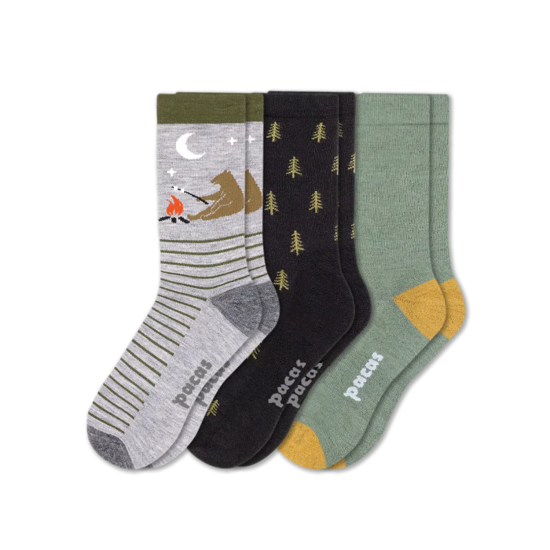 3 Pack - Men's Light-Weight Crew Pacas Socks - Image 147