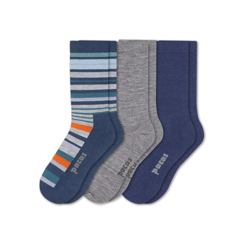 3 Pack - Men's Light-Weight Crew Pacas Socks - Image 149