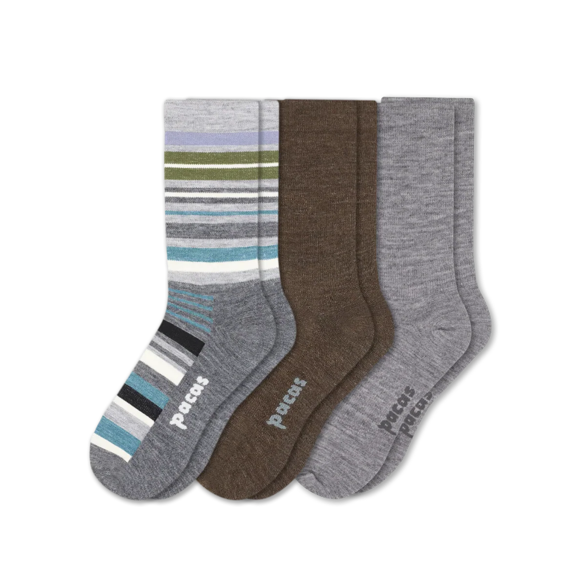 3 Pack - Men's Light-Weight Crew Pacas Socks - Image 151