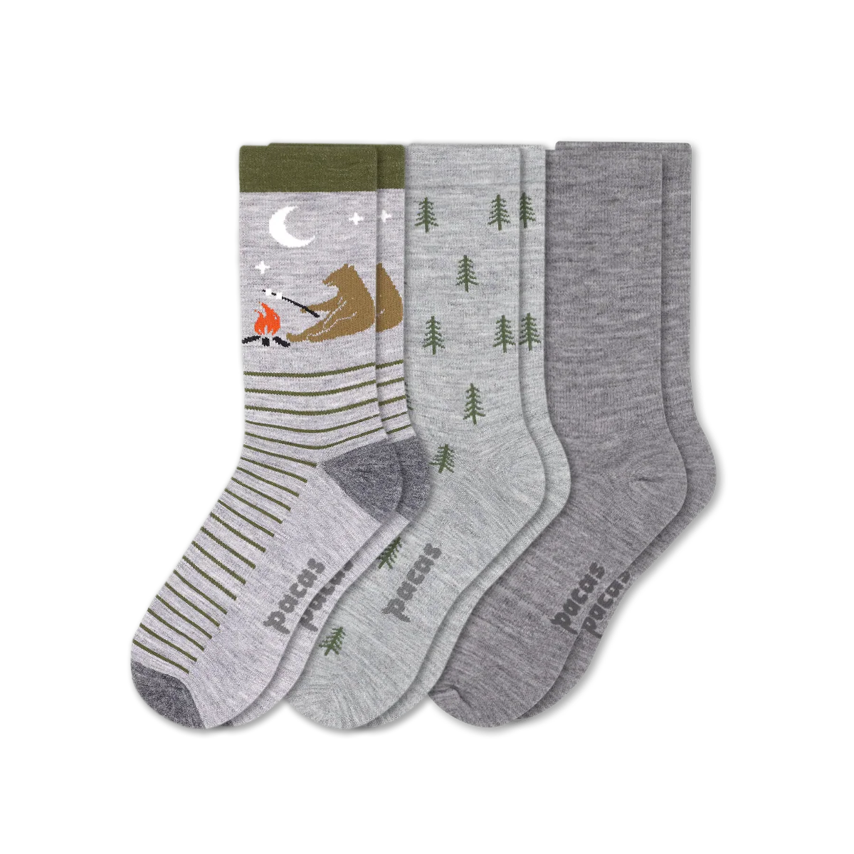 3 Pack - Men's Light-Weight Crew Pacas Socks - Image 152