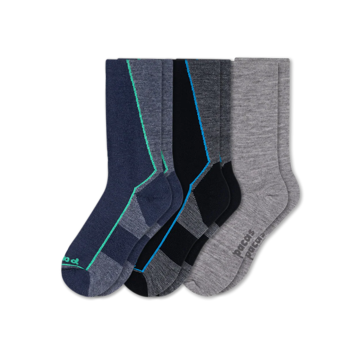 3 Pack - Men's Light-Weight Crew Pacas Socks - Image 159