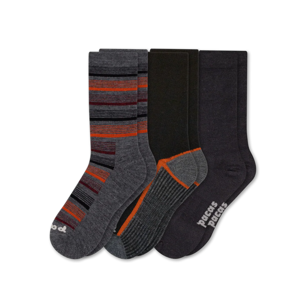3 Pack - Men's Light-Weight Crew Pacas Socks - Image 170