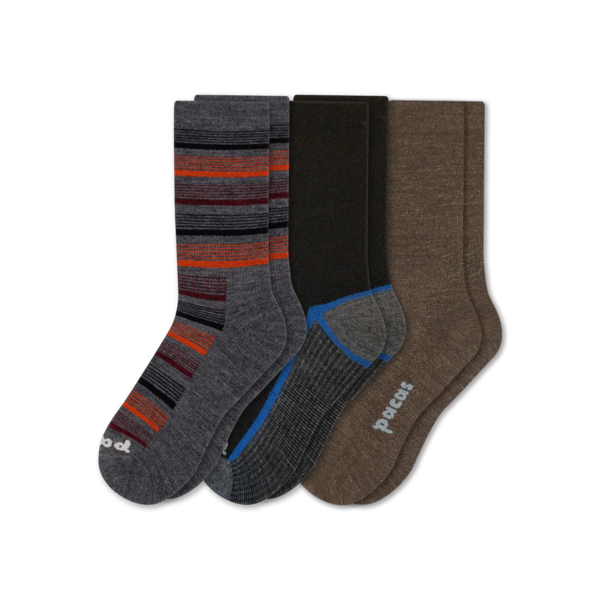 3 Pack - Men's Light-Weight Crew Pacas Socks - Image 173
