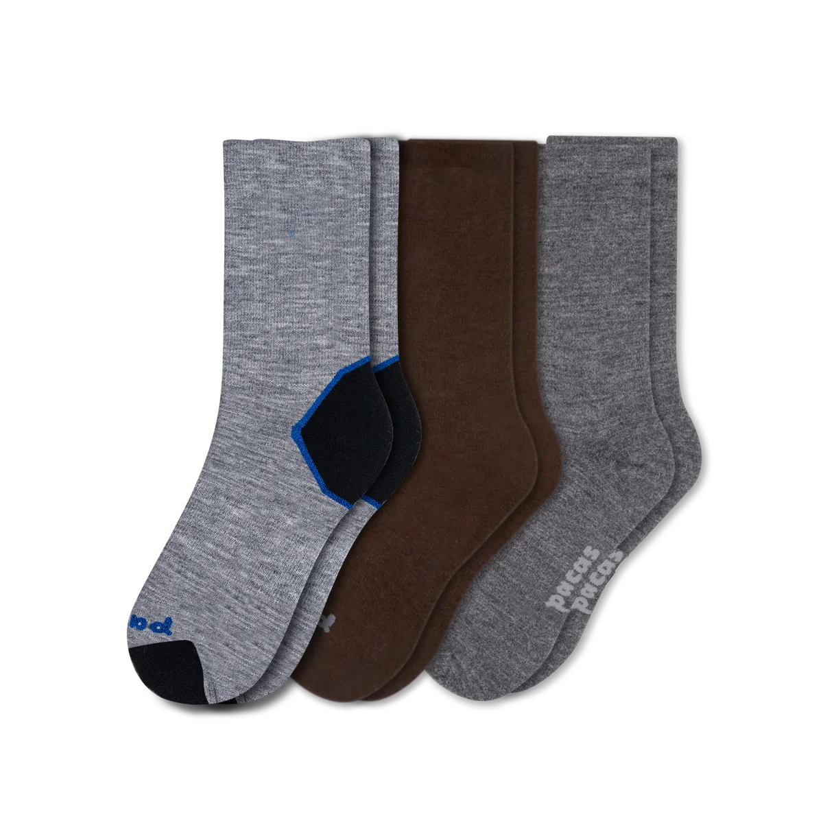 3 Pack - Men's Light-Weight Crew Pacas Socks - Image 175