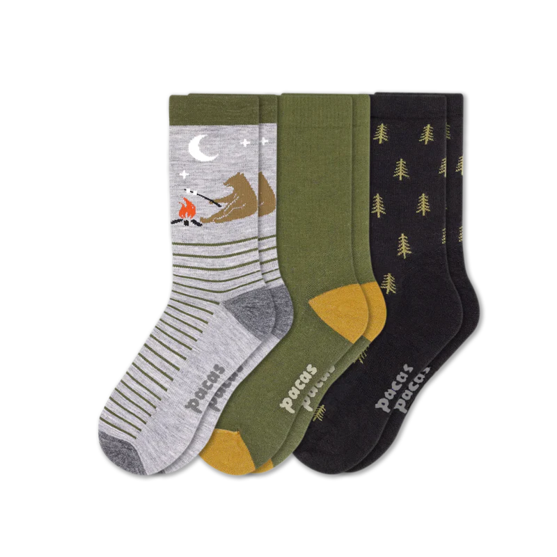 3 Pack - Men's Light-Weight Crew Pacas Socks - Image 59
