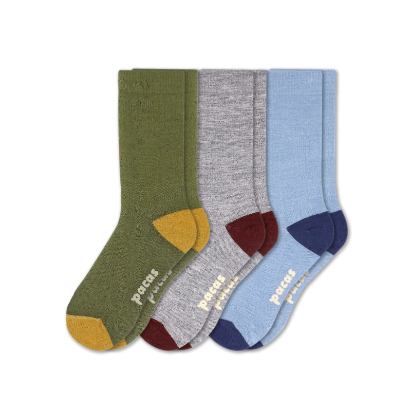 3 Pack - Men's Light-Weight Crew Pacas Socks - Image 61