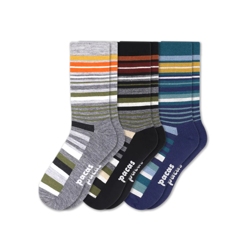 3 Pack - Men's Light-Weight Crew Pacas Socks - Image 65
