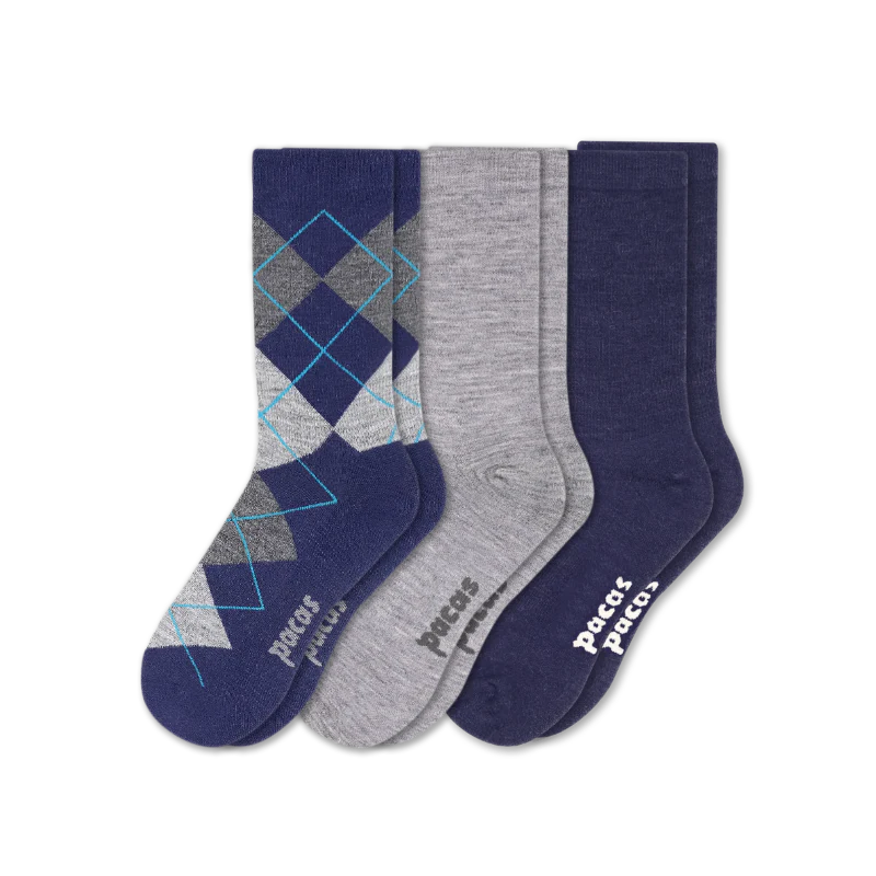 3 Pack - Men's Light-Weight Crew Pacas Socks - Image 71
