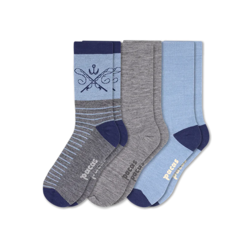 3 Pack - Men's Light-Weight Crew Pacas Socks - Image 72