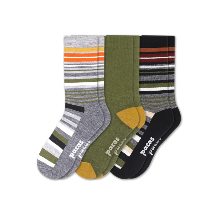 3 Pack - Men's Light-Weight Crew Pacas Socks - Image 73