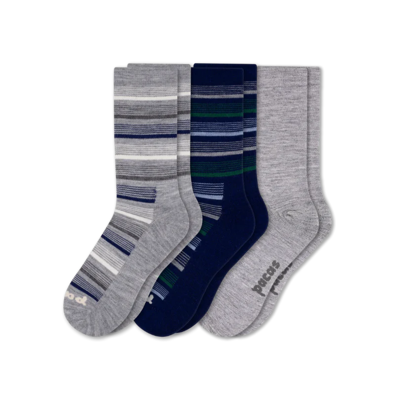 3 Pack - Men's Light-Weight Crew Pacas Socks - Image 77