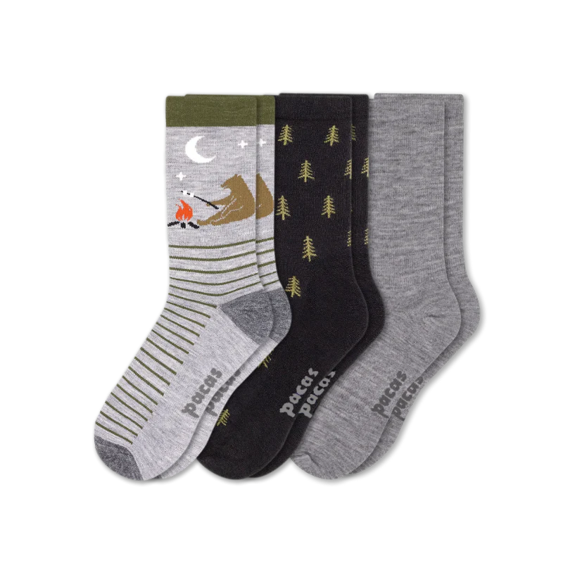 3 Pack - Men's Light-Weight Crew Pacas Socks - Image 79
