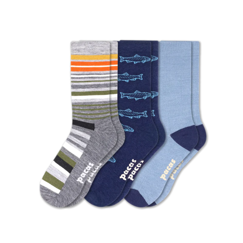 3 Pack - Men's Light-Weight Crew Pacas Socks - Image 84