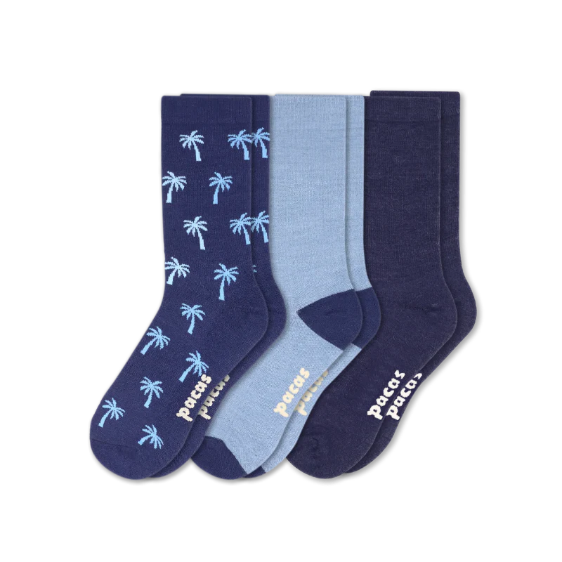 3 Pack - Men's Light-Weight Crew Pacas Socks - Image 85