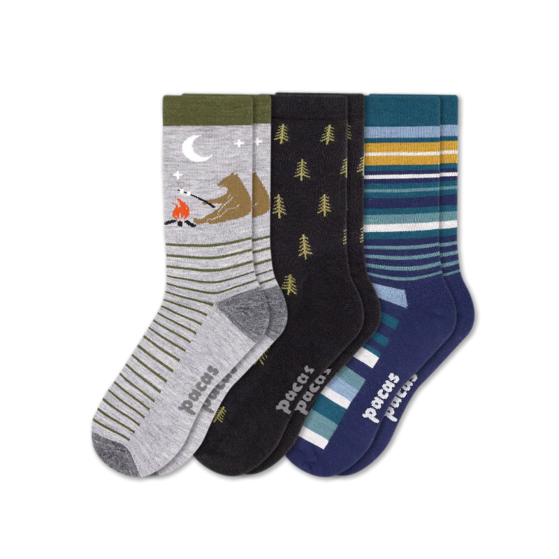 3 Pack - Men's Light-Weight Crew Pacas Socks - Image 89
