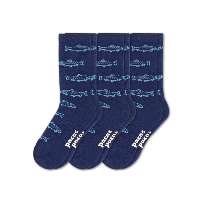 3 Pack - Men's Light-Weight Crew Pacas Socks - Image 96
