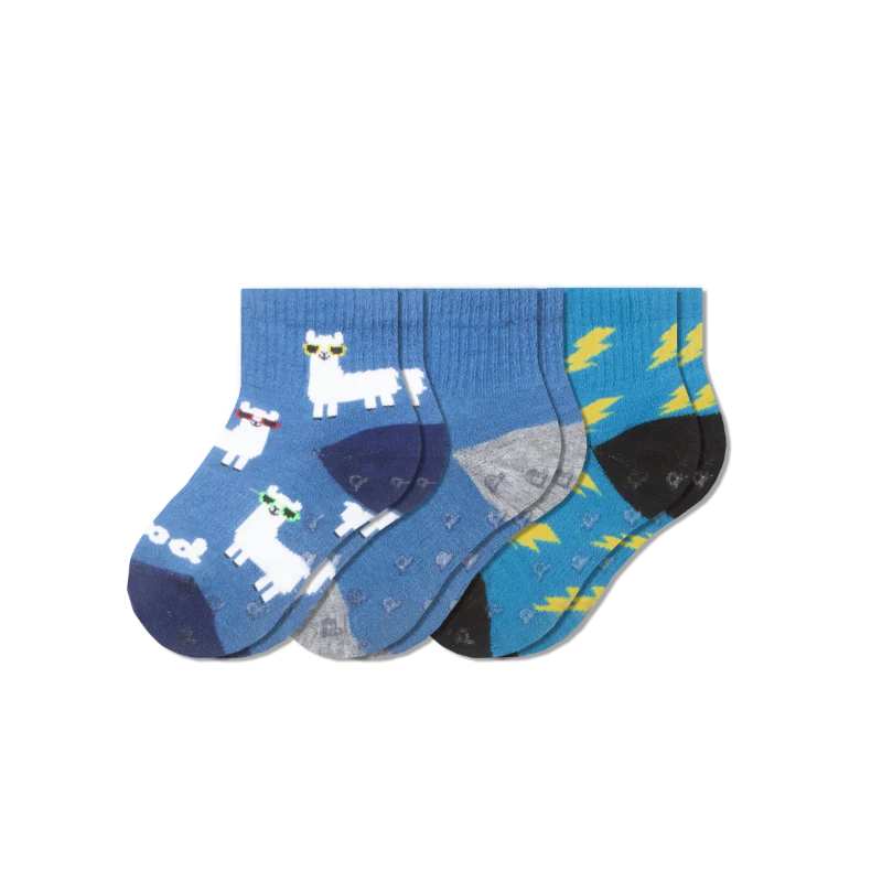 3 Pack - Toddler Pacas Gripper Socks - Image 19