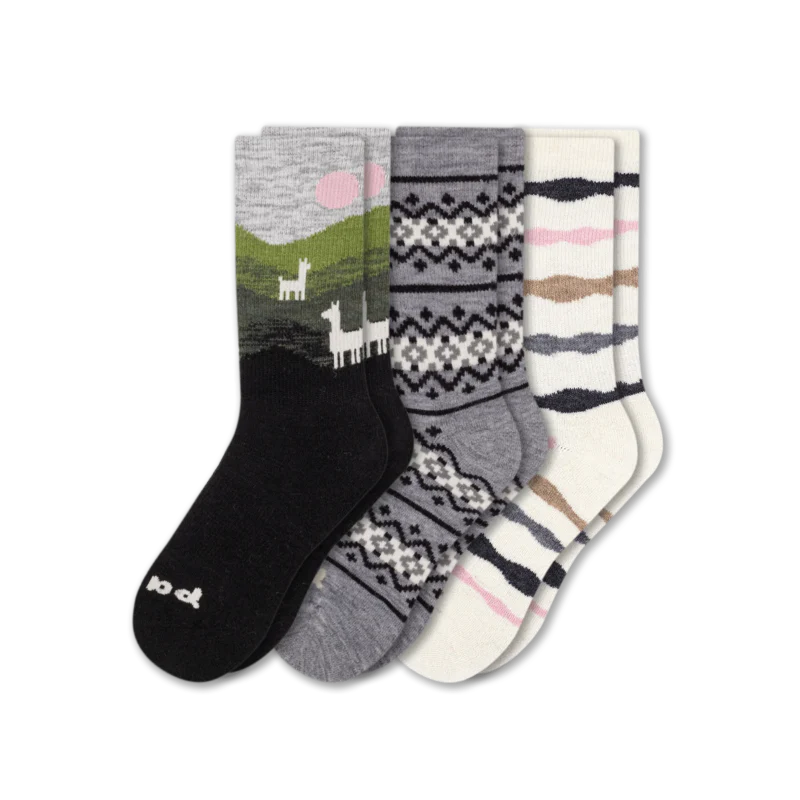 3 Pack - Women's Crew Pacas Socks - Image 107