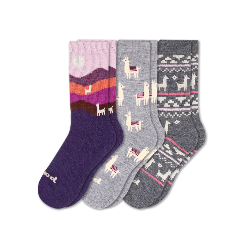 3 Pack - Women's Crew Pacas Socks - Image 108