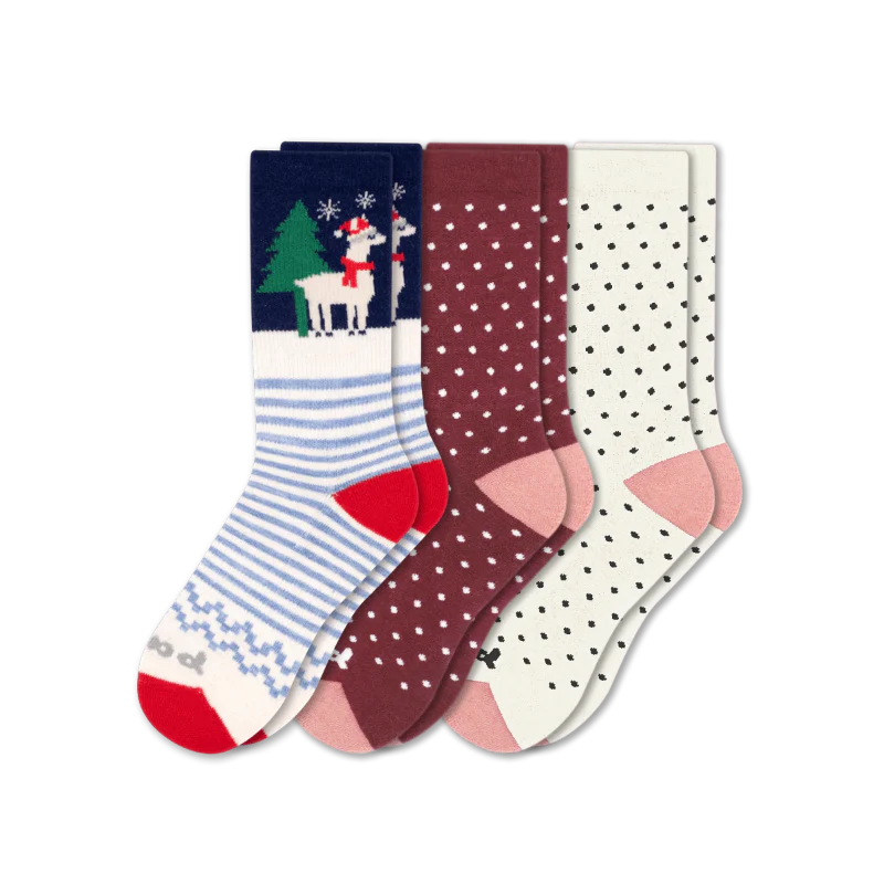 3 Pack - Women's Crew Pacas Socks - Image 113