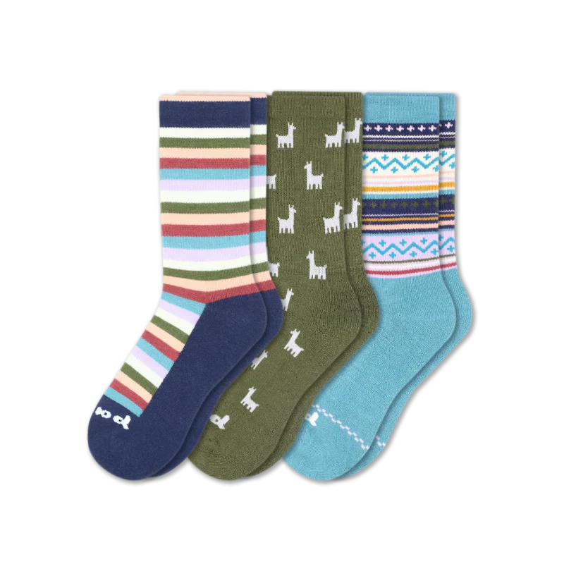 3 Pack - Women's Crew Pacas Socks - Image 125