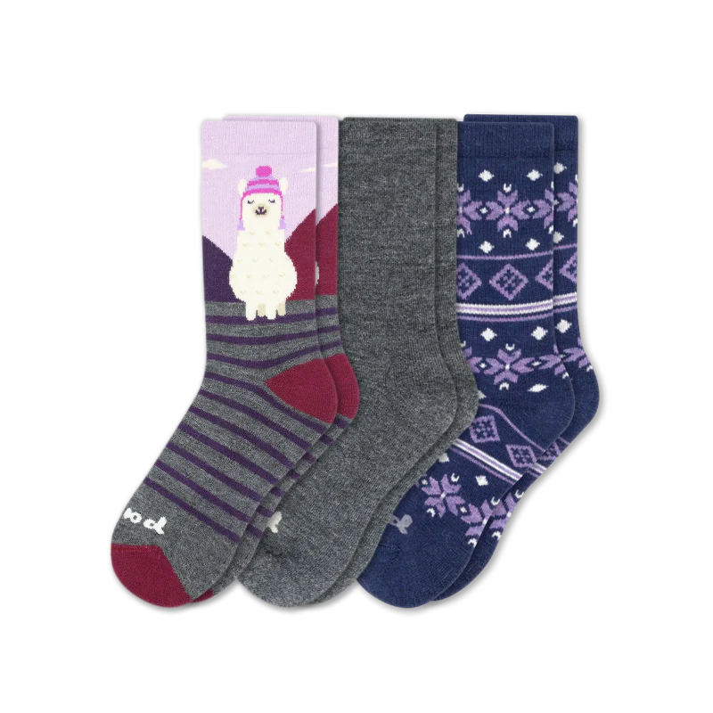 3 Pack - Women's Crew Pacas Socks - Image 126