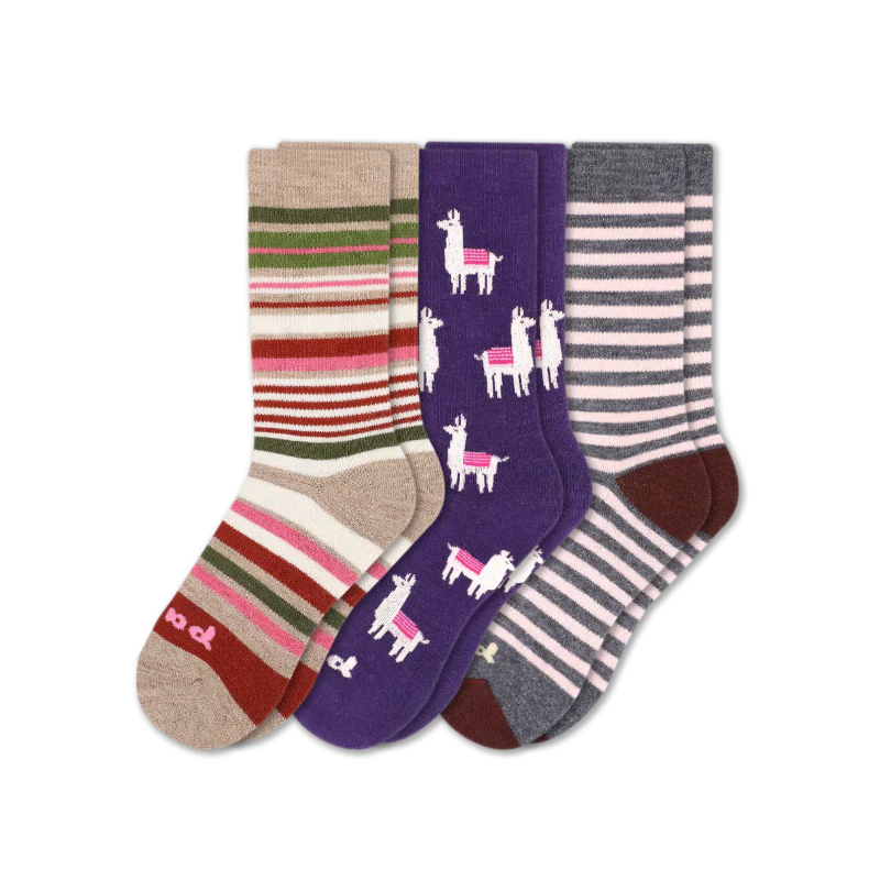 3 Pack - Women's Crew Pacas Socks - Image 130