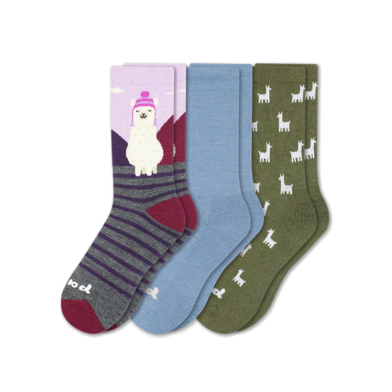 3 Pack - Women's Crew Pacas Socks - Image 134