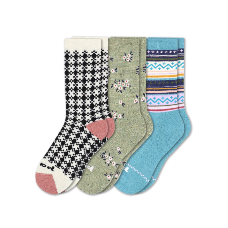 3 Pack - Women's Crew Pacas Socks - Image 135