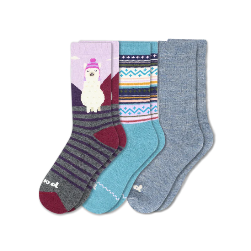 3 Pack - Women's Crew Pacas Socks - Image 139