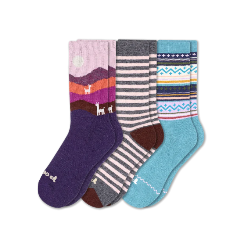 3 Pack - Women's Crew Pacas Socks - Image 146