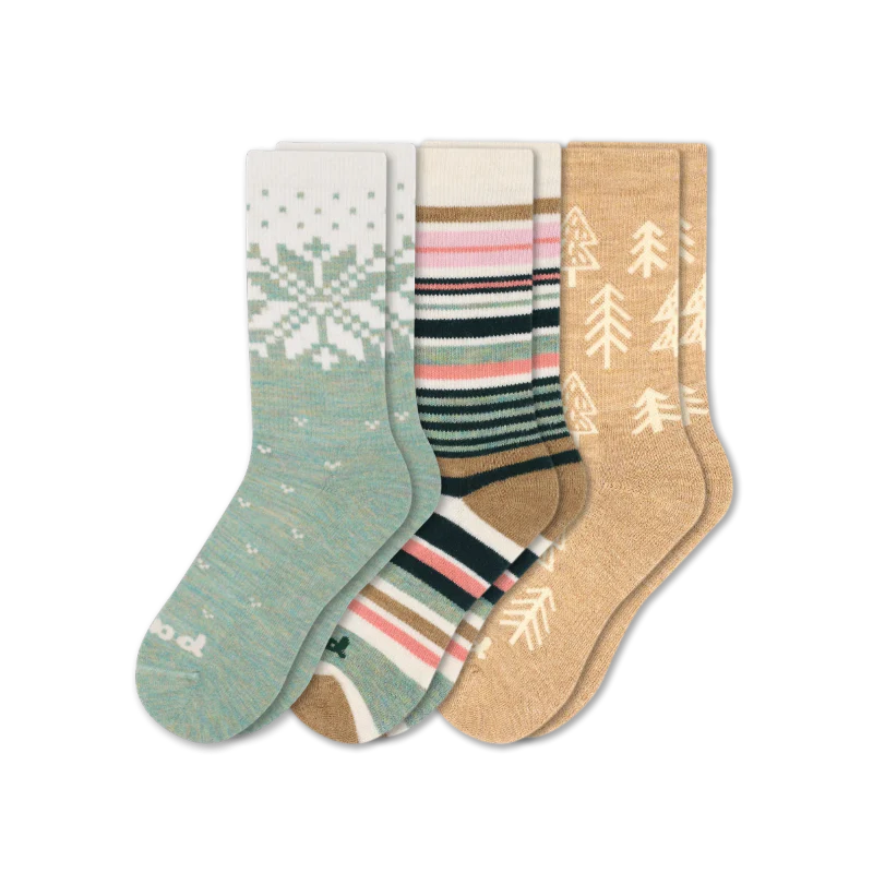 3 Pack - Women's Crew Pacas Socks - Image 163