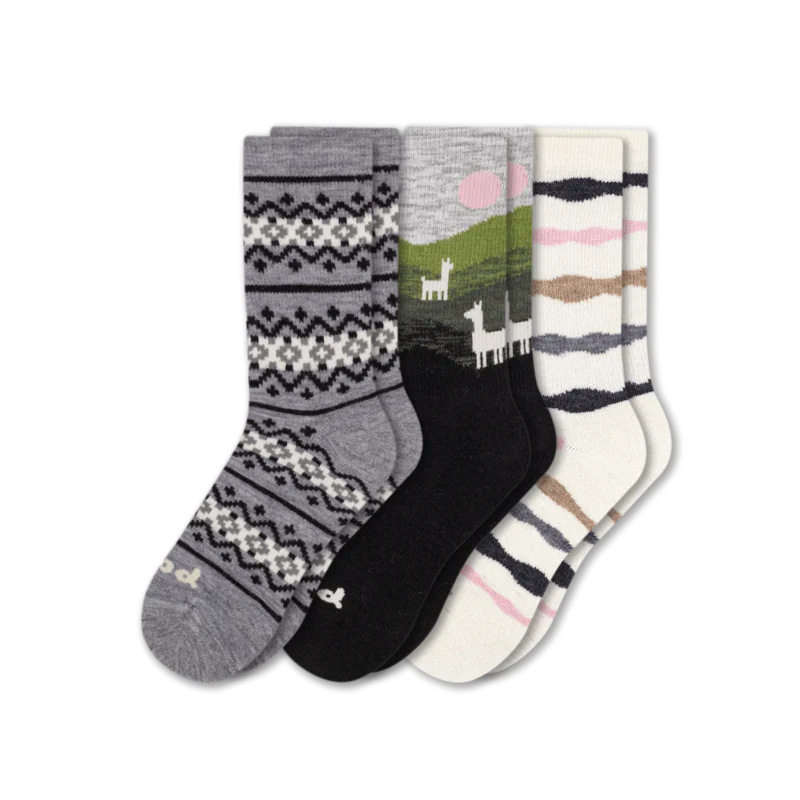 3 Pack - Women's Crew Pacas Socks - Image 166
