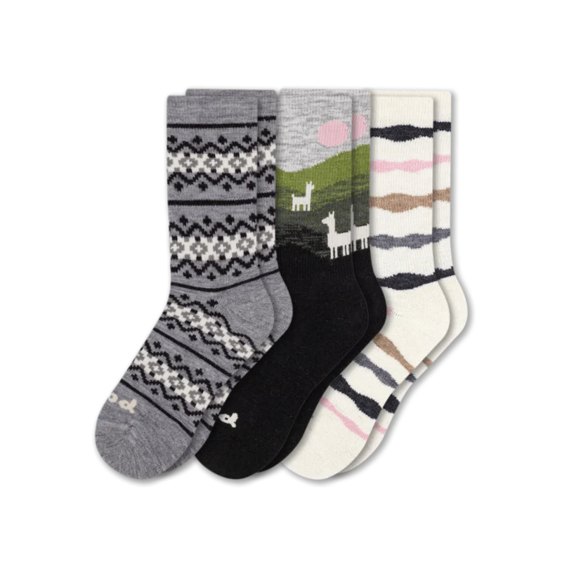 3 Pack - Women's Crew Pacas Socks - Image 167