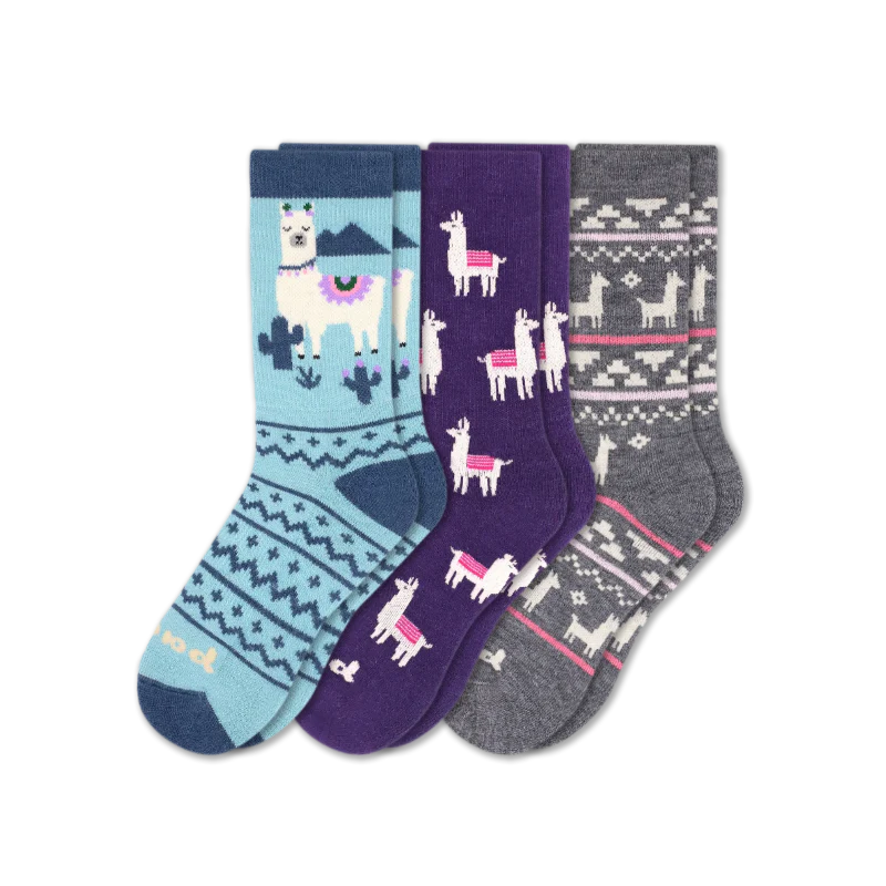 3 Pack - Women's Crew Pacas Socks - Image 35