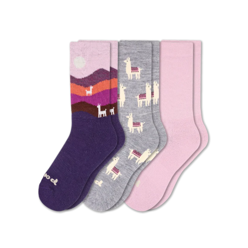3 Pack - Women's Crew Pacas Socks - Image 48