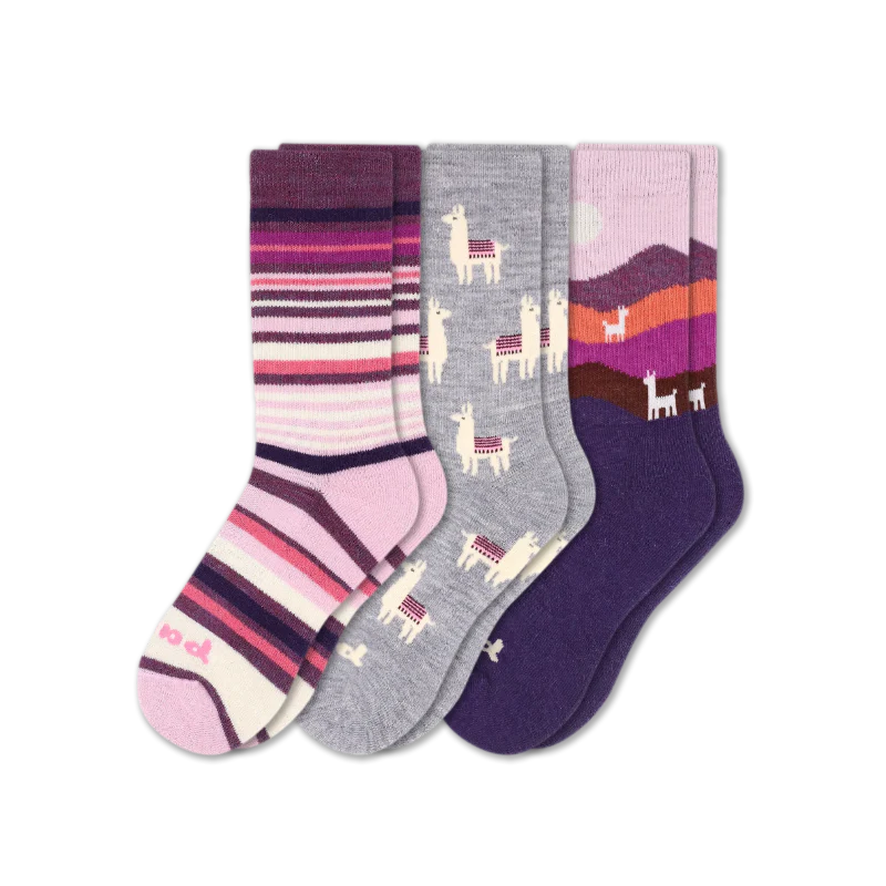 3 Pack - Women's Crew Pacas Socks - Image 49
