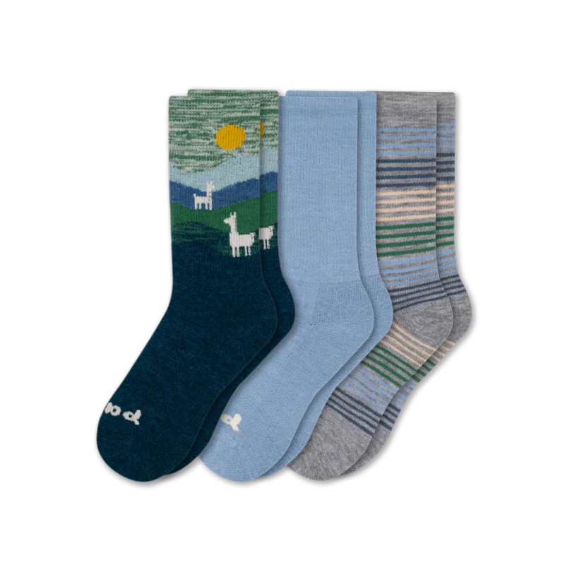 3 Pack - Women's Crew Pacas Socks - Image 55