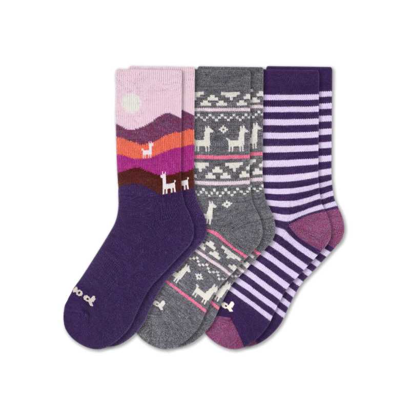 3 Pack - Women's Crew Pacas Socks - Image 62