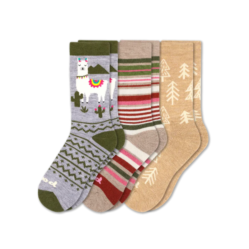 3 Pack - Women's Crew Pacas Socks - Image 83