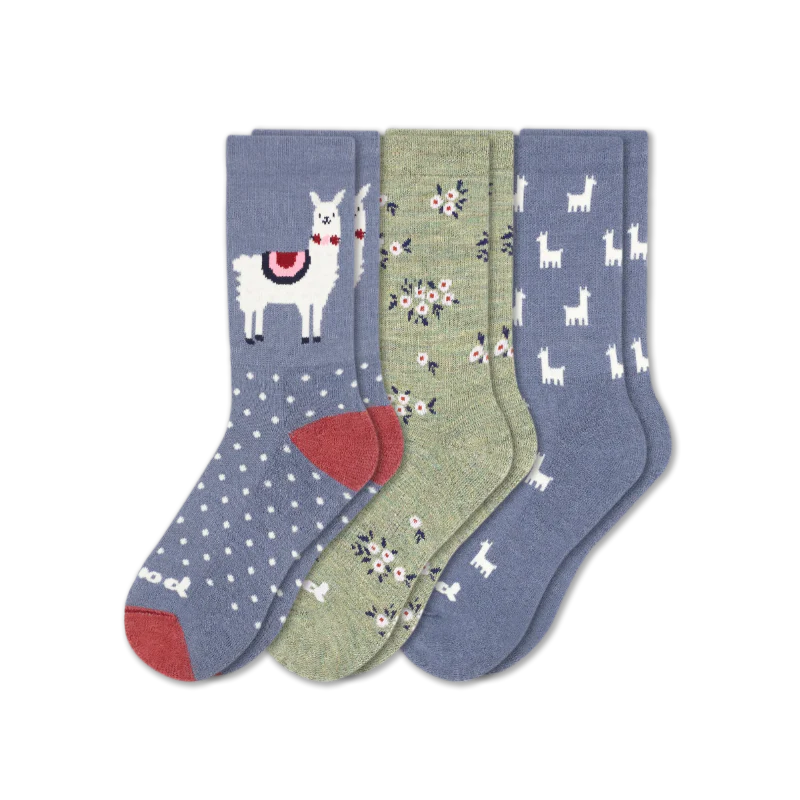 3 Pack - Women's Crew Pacas Socks - Image 91