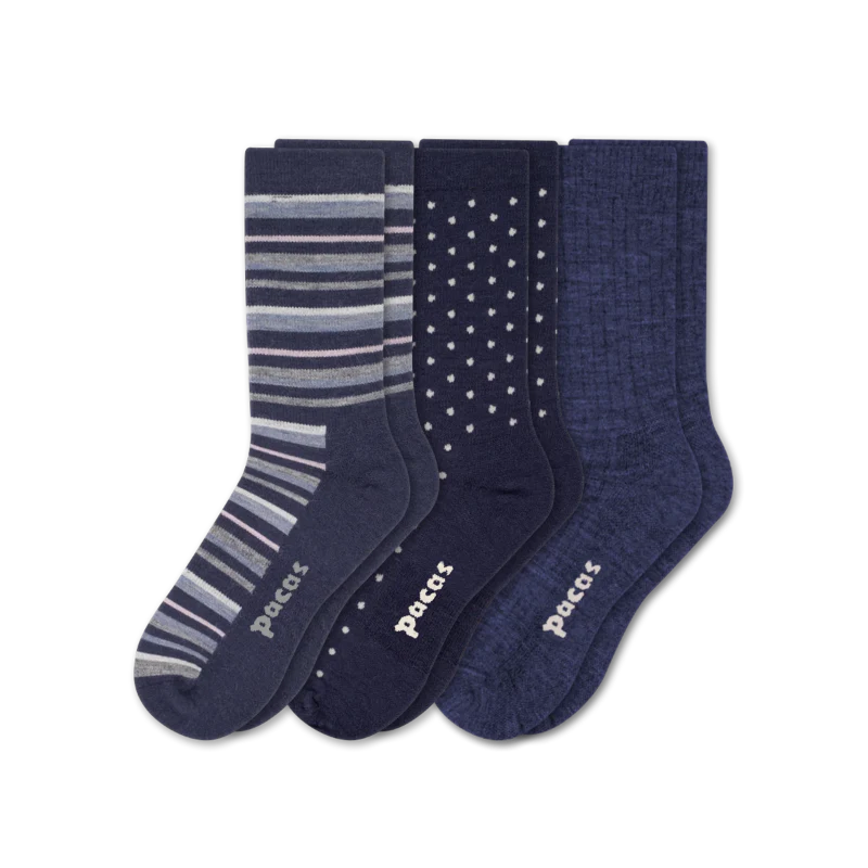 3 Pack - Women's Light-Weight Crew Pacas Socks - Image 101